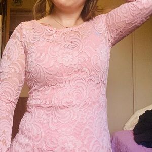 Pink lace dress